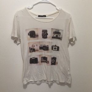 Vintage Camera Print T-Shirt